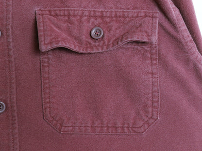 エルエルビーン シャモア クロス 長袖 シャツ メンズ M 古着 ネルシャツ TRADITIONAL FIT ヘビーウェイト コットン ネルシャツ 無地 エンジ