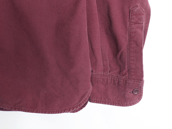 エルエルビーン シャモア クロス 長袖 シャツ メンズ M 古着 ネルシャツ TRADITIONAL FIT ヘビーウェイト コットン ネルシャツ 無地 エンジ