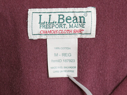 エルエルビーン シャモア クロス 長袖 シャツ メンズ M 古着 ネルシャツ TRADITIONAL FIT ヘビーウェイト コットン ネルシャツ 無地 エンジ