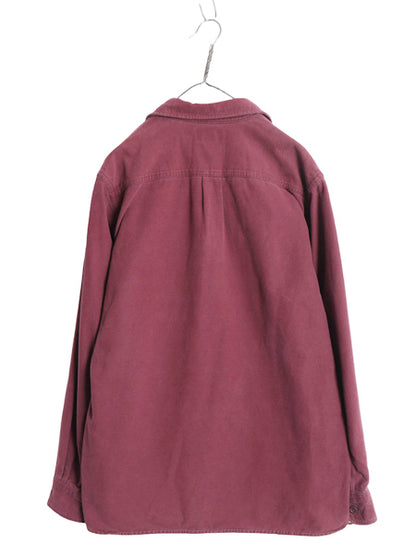 エルエルビーン シャモア クロス 長袖 シャツ メンズ M 古着 ネルシャツ TRADITIONAL FIT ヘビーウェイト コットン ネルシャツ 無地 エンジ