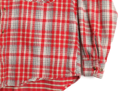 90s セントジョンズベイ チェック 長袖 ヘビー フランネル シャツ メンズ L / オールド JCPenney ネルシャツ マルチカラー ヘビーウェイト