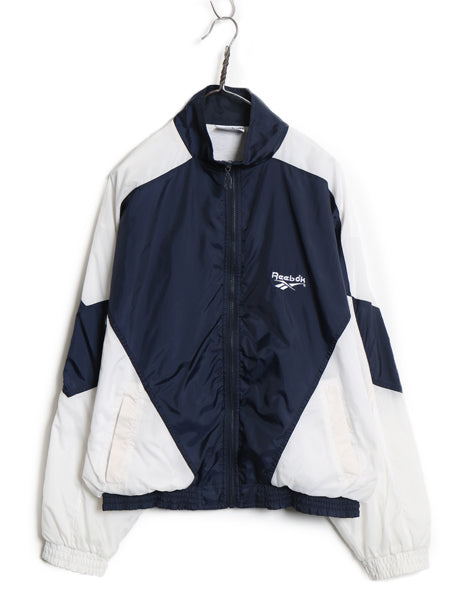 90s リーボック フルジップ ナイロン トラック ジャケット メンズ XL / 古着 オールド ウインドブレーカー ブルゾン ツートン 大きいサイズ