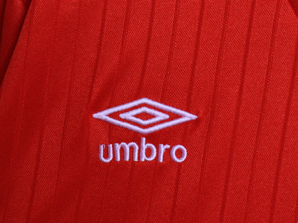 80s イギリス製 ☆ アンブロ イングランド 代表 サッカー ユニフォーム メンズ L / 古着 オールド 84 ~ 87 当時物 ナショナル アウェイ 赤