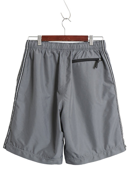 00s ☆ オールドネイビー リフレクター ナイロン ショート パンツ メンズ M / 古着 GAP Y2K テック ベルト付き ライン入り ギミック グレー