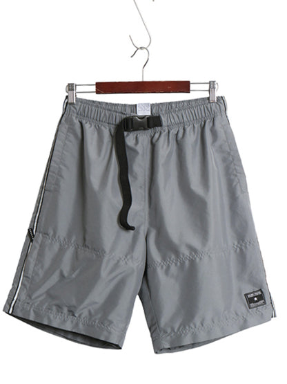 00s ☆ オールドネイビー リフレクター ナイロン ショート パンツ メンズ M / 古着 GAP Y2K テック ベルト付き ライン入り ギミック グレー