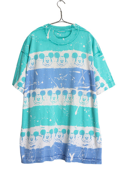 80s USA製 ミッキー オールオーバー プリント Tシャツ メンズ レディース XL 程 ヴィンテージ キャラクター ディズニー 総柄 大きいサイズ