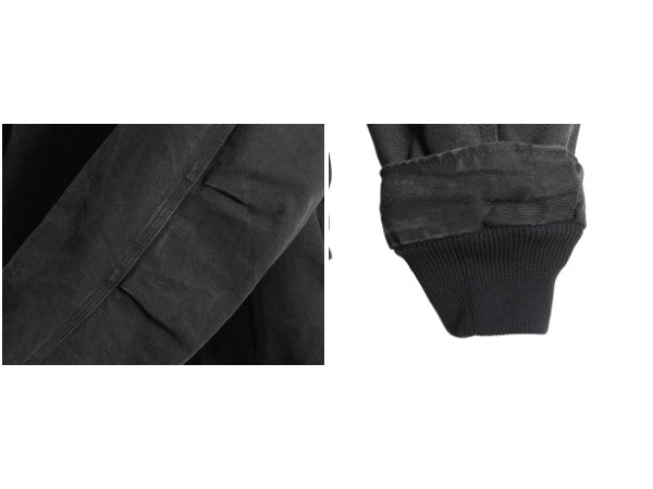 US企画 カーハート モックネック 裏 ボア ダック ジャケット メンズ M / CARHARTT ワーク パイル フリース フルジップ ブルゾン ブラック