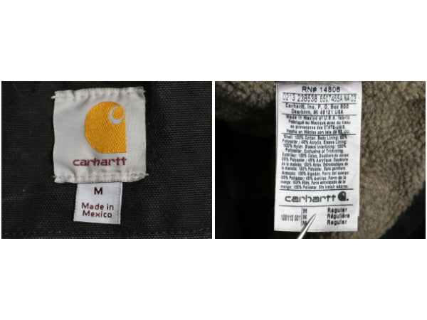 US企画 カーハート モックネック 裏 ボア ダック ジャケット メンズ M / CARHARTT ワーク パイル フリース フルジップ ブルゾン ブラック