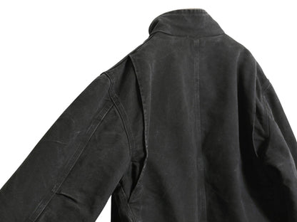 US企画 カーハート モックネック 裏 ボア ダック ジャケット メンズ M / CARHARTT ワーク パイル フリース フルジップ ブルゾン ブラック