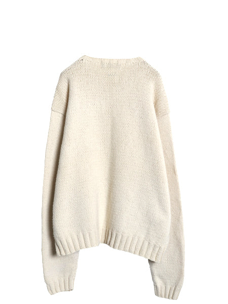 90s ポロ ラルフローレン Vネック ニット セーター メンズ XXL / オールド ウール ハンドメイド ナチュラル ポニー無し 無地 大きいサイズ