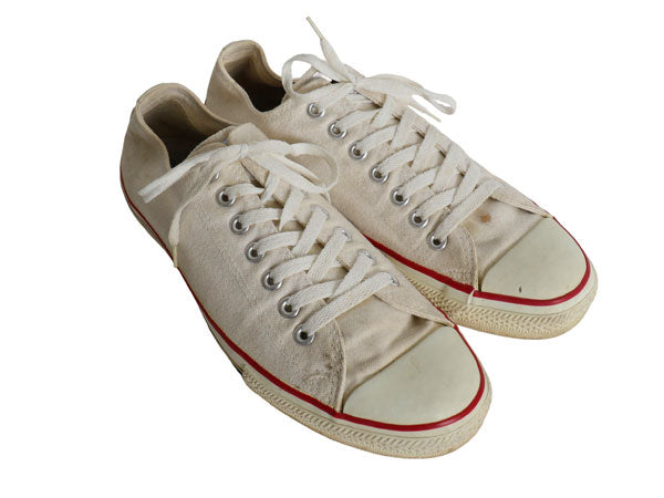 90s USA製 ★ コンバース オールスター ローカット US 9 1/2 28cm / オールド アメリカ製 Converse ALLSTAR スニーカー ナチュラル 靴 白