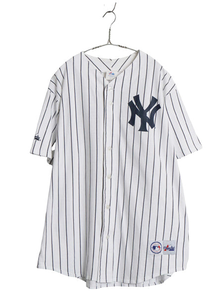 ヤンキース USA製 ベースボール シャツ メンズ XL / MLB オフィシャル マジェスティック 大リーグ ユニフォーム ゲームシャツ 大きいサイズ
