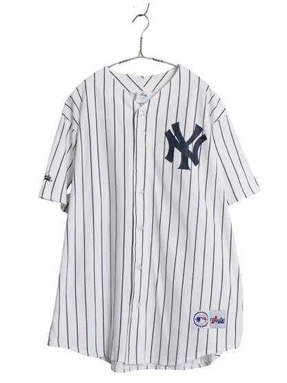 ヤンキース USA製 ベースボール シャツ メンズ XL / MLB オフィシャル マジェスティック 大リーグ ユニフォーム ゲームシャツ 大きいサイズ