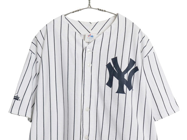 ヤンキース USA製 ベースボール シャツ メンズ XL / MLB オフィシャル マジェスティック 大リーグ ユニフォーム ゲームシャツ 大きいサイズ