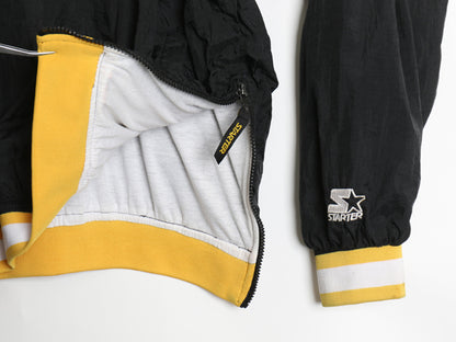 90s ペンギンズ ナイロン ジャケット メンズ XL 古着 オールド NHL オフィシャル スターター ホッケー ウィンドブレーカー 大きいサイズ 黒