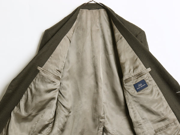 ブルックスブラザーズ テーラード ジャケット メンズ L 程/ 古着 ウール ブレザー 千鳥格子 チェック トラッド シンプル きれいめ ブラウン