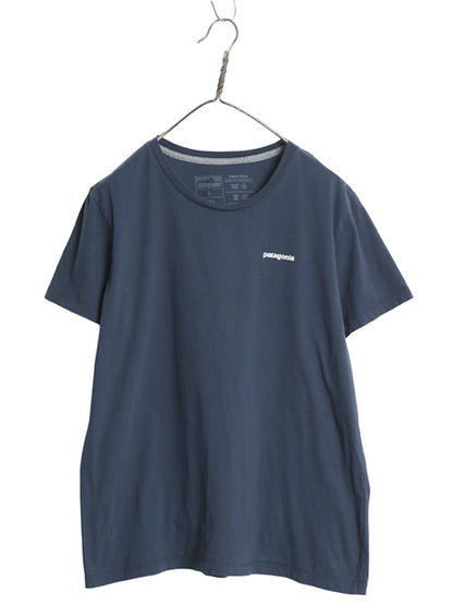 パタゴニア 両面 プリント 半袖 Tシャツ レディース L 21年製 アウトドア P6 バックプリント ボックスロゴ カットソー シンプル ネイビー