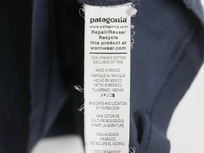 パタゴニア 両面 プリント 半袖 Tシャツ レディース L 21年製 アウトドア P6 バックプリント ボックスロゴ カットソー シンプル ネイビー