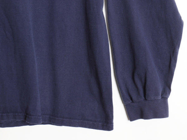 90s USA製 ナイキ モックネック 長袖 Tシャツ メンズ L / オールド ワンポイント スウッシュ ハイネック ロンT ヘビーウェイト コットン 紺