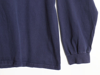 90s USA製 ナイキ モックネック 長袖 Tシャツ メンズ L / オールド ワンポイント スウッシュ ハイネック ロンT ヘビーウェイト コットン 紺
