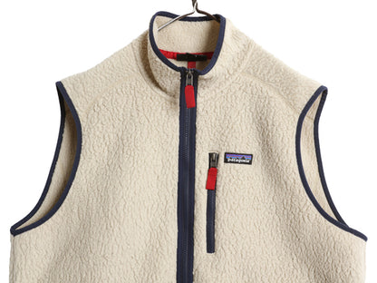 パタゴニア レトロ パイル ベスト メンズ XL 19年製 フリース フルジップ アウトドア 重ね着 前開き ワンポイント 大きいサイズ ナチュラル
