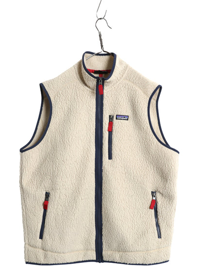 パタゴニア レトロ パイル ベスト メンズ XL 19年製 フリース フルジップ アウトドア 重ね着 前開き ワンポイント 大きいサイズ ナチュラル