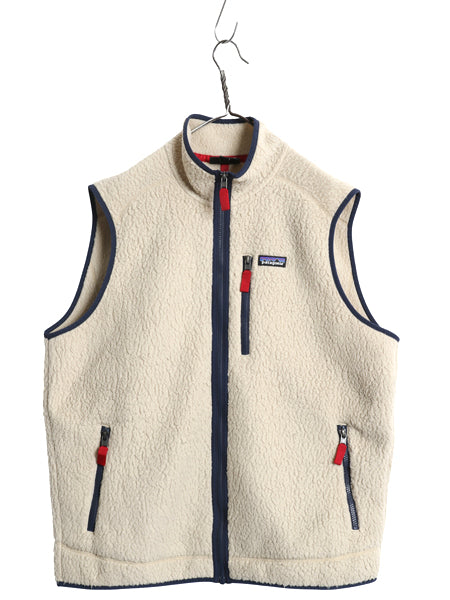 パタゴニア レトロ パイル ベスト メンズ XL 19年製 フリース フルジップ アウトドア 重ね着 前開き ワンポイント 大きいサイズ ナチュラル