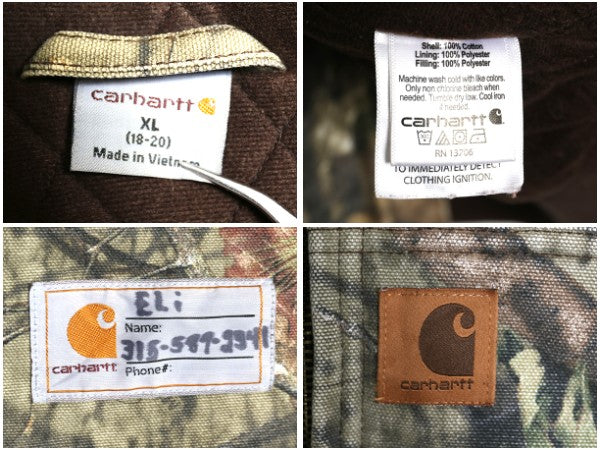 US企画 カーハート リアルツリー カモ アクティブ ジャケット キッズ XL メンズ XS ダック パーカー 中綿 キルティング ライナー ブルゾン