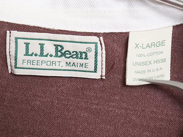 90s USA製 エルエルビーン ボーダー 長袖 ラガーシャツ メンズ XL 古着 オールド ラグビー 長袖シャツ ポロシャツ カットソー 大きいサイズ