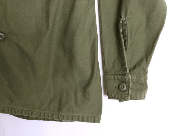 60s 米軍実物 US ARMY コットン サテン ユーティリティ シャツ M / ヴィンテージ OG107 シャツ袖 2nd 軍物 ミリタリー ワッペン フルパッチ