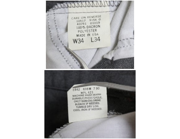 90s USA製 リーバイス ポリ フレア パンツ メンズ 34 34 古着 オールド スタプレ スラックス 517 SCOVILL ノータック ブーツカット グレー
