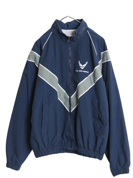 米軍実物 US AIR FORCE ナイロン トレーニング ジャケット MEDIUM REGULAR / 10年製 ミリタリー エアフォース 軍物 ジャンパー ブルゾン 青