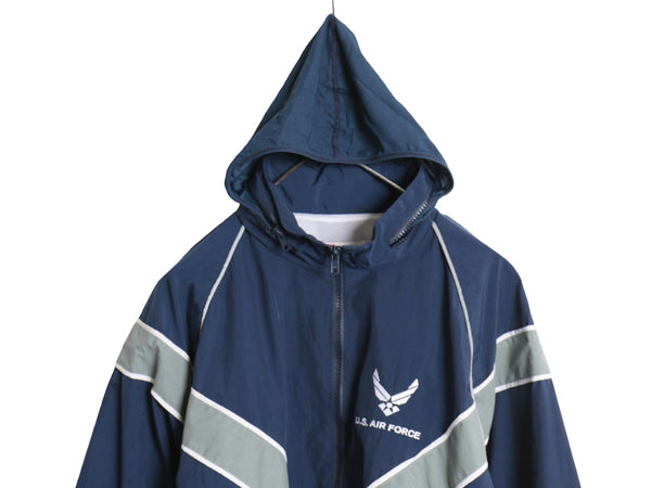 米軍実物 US AIR FORCE ナイロン トレーニング ジャケット MEDIUM REGULAR / 10年製 ミリタリー エアフォース 軍物 ジャンパー ブルゾン 青