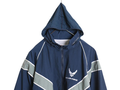 米軍実物 US AIR FORCE ナイロン トレーニング ジャケット MEDIUM REGULAR / 10年製 ミリタリー エアフォース 軍物 ジャンパー ブルゾン 青