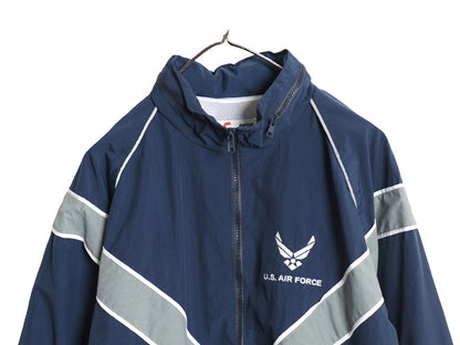 米軍実物 US AIR FORCE ナイロン トレーニング ジャケット MEDIUM REGULAR / 10年製 ミリタリー エアフォース 軍物 ジャンパー ブルゾン 青