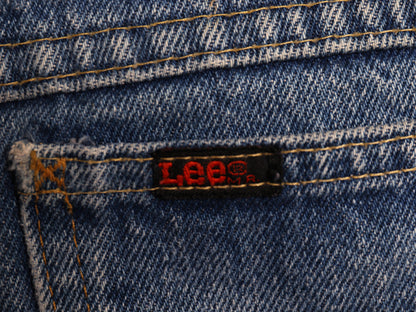 80s USA製 ★ Lee 203 デニム パンツ メンズ 30 32 古着 ヴィンテージ ジーンズ ジーパン ジッパーフライ スリム テーパード 革パッチ 濃紺