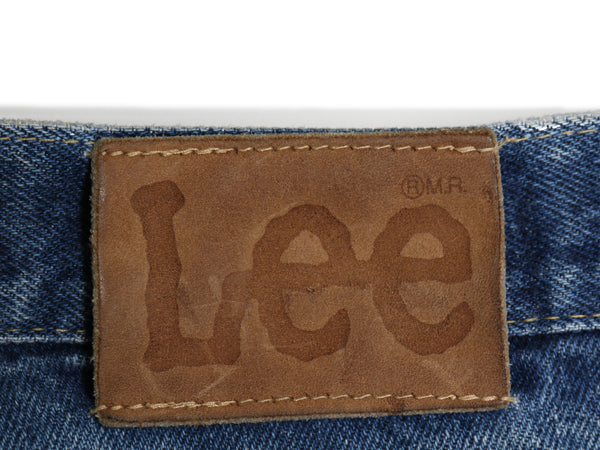 80s USA製 ★ Lee 203 デニム パンツ メンズ 30 32 古着 ヴィンテージ ジーンズ ジーパン ジッパーフライ スリム テーパード 革パッチ 濃紺