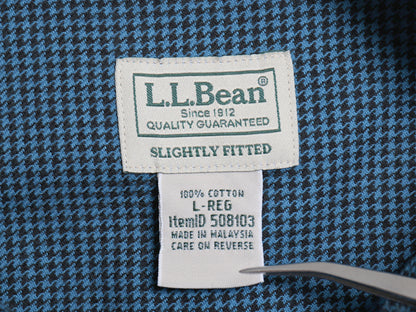 エルエルビーン チェック 長袖 ボタンダウン フランネル シャツ メンズ L / アウトドア コットン 千鳥格子 チェック 長袖シャツ ツートン