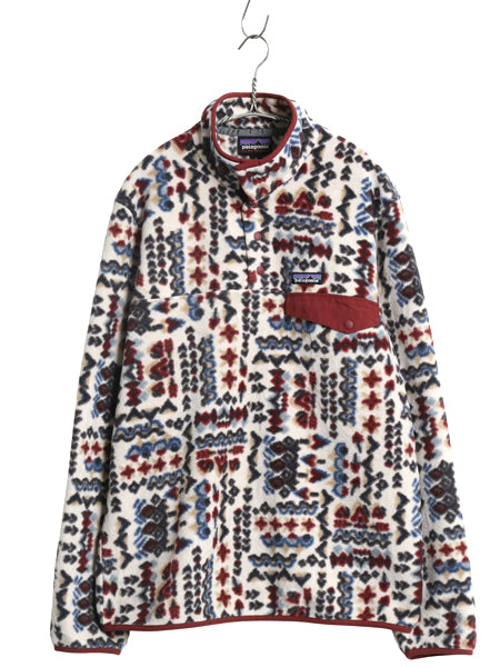 パタゴニア 総柄 ライトウェイト シンチラ スナップT メンズ M / 古着 22年製 プルオーバー フリース ジャケット ブルゾン マルチカラー