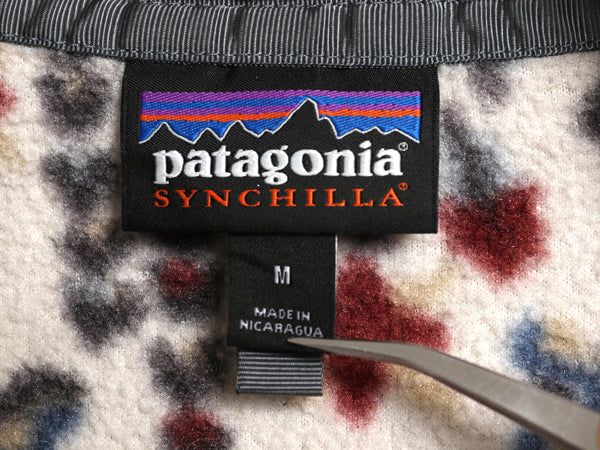 パタゴニア 総柄 ライトウェイト シンチラ スナップT メンズ M / 古着 22年製 プルオーバー フリース ジャケット ブルゾン マルチカラー