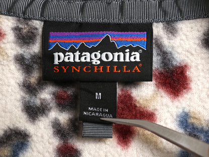 パタゴニア 総柄 ライトウェイト シンチラ スナップT メンズ M / 古着 22年製 プルオーバー フリース ジャケット ブルゾン マルチカラー