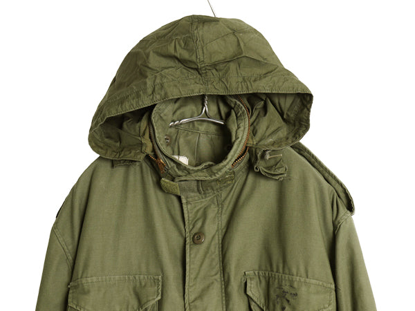 70s 米軍実物 USMC M-65 フィールド ジャケット LARGE REGULAR 古着 78年製 ヴィンテージ ミリタリー 軍物 ステンシル プリント 3rd ブラス