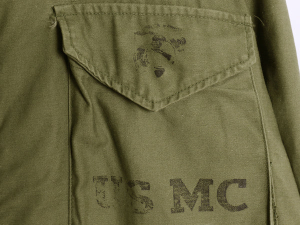 70s 米軍実物 USMC M-65 フィールド ジャケット LARGE REGULAR 古着 78年製 ヴィンテージ ミリタリー 軍物 ステンシル プリント 3rd ブラス