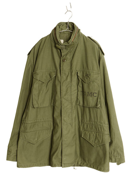 70s 米軍実物 USMC M-65 フィールド ジャケット LARGE REGULAR 古着 78年製 ヴィンテージ ミリタリー 軍物 ステンシル プリント 3rd ブラス