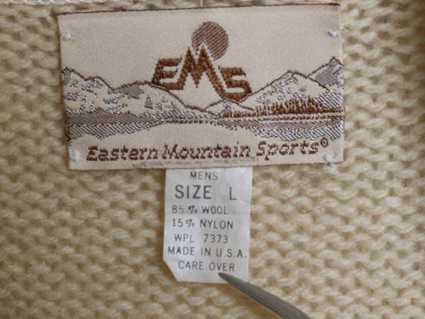 80s USA製 EMS ショールカラー ウール ニット セーター メンズ L ヴィンテージ アウトドア プルオーバー ハイネック ナチュラル シンプル