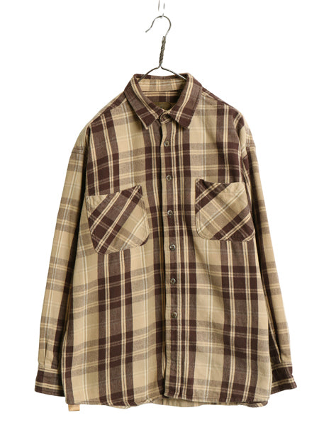  90s セントジョンズベイ チェック 長袖 ヘビー フランネル シャツ メンズ L / オールド JCPenney ネルシャツ マルチカラー ヘビーウェイト