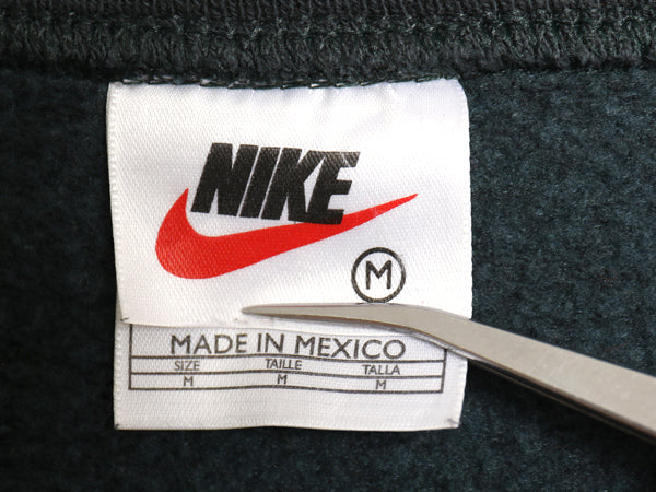 90s ナイキ スモール スウッシュ 刺繍 スウェット メンズ M / オールド 当時物 裏起毛 トレーナー クルーネック ワンポイント プルオーバー