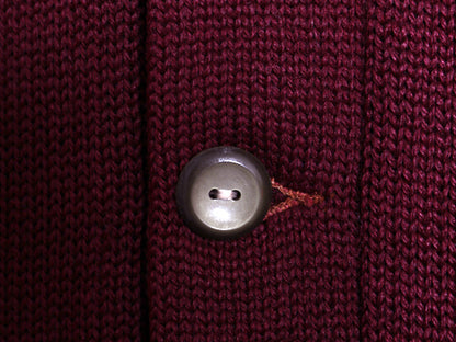 40s ★ ピューリタン ウール ニット カーディガン メンズ M 古着 ヴィンテージ セーター 前開き アワード バーガンディ 無地 ポケット付き