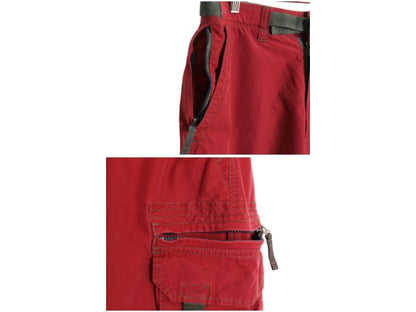 00s ☆ BRITCHES ギミック カーゴ ショーツ  メンズ 33 古着 オールド Y2K ベルト付き ストリート ショートパンツ ルーズ ワイド バギー 赤