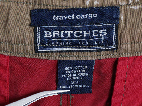 00s ☆ BRITCHES ギミック カーゴ ショーツ  メンズ 33 古着 オールド Y2K ベルト付き ストリート ショートパンツ ルーズ ワイド バギー 赤